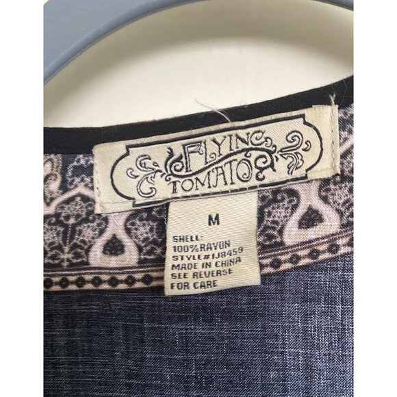 Flying Tomato Kimono Womens Medium Boho Open Front Cardigan Festival Top Rayon - Picture 3 of 7